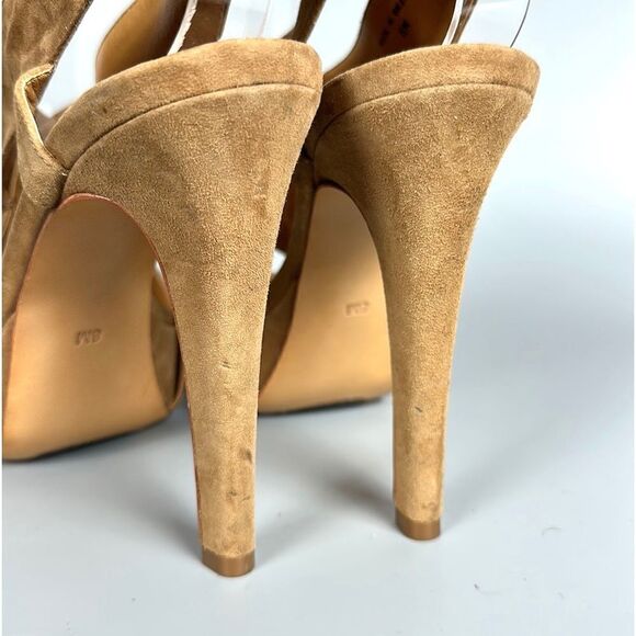 DIANE VON FURSTENBERG Zia Camel
Suede Slingback Platform Sandals Heels US 8 - Picture 12 of 16